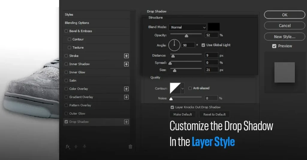 Customize The Drop Shadow